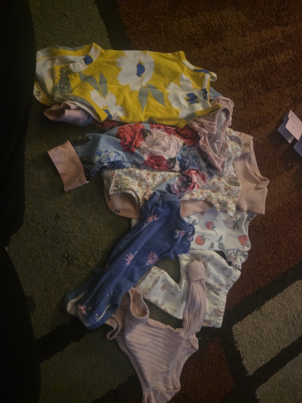 Baby Girls Floral & Solid Onesie Bundle - Yellow, Blue, Pink Mix